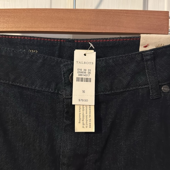 Talbots NWT Slim Ankle Curve Jeans Dark Wash Size 16/33 - Picture 4 of 11